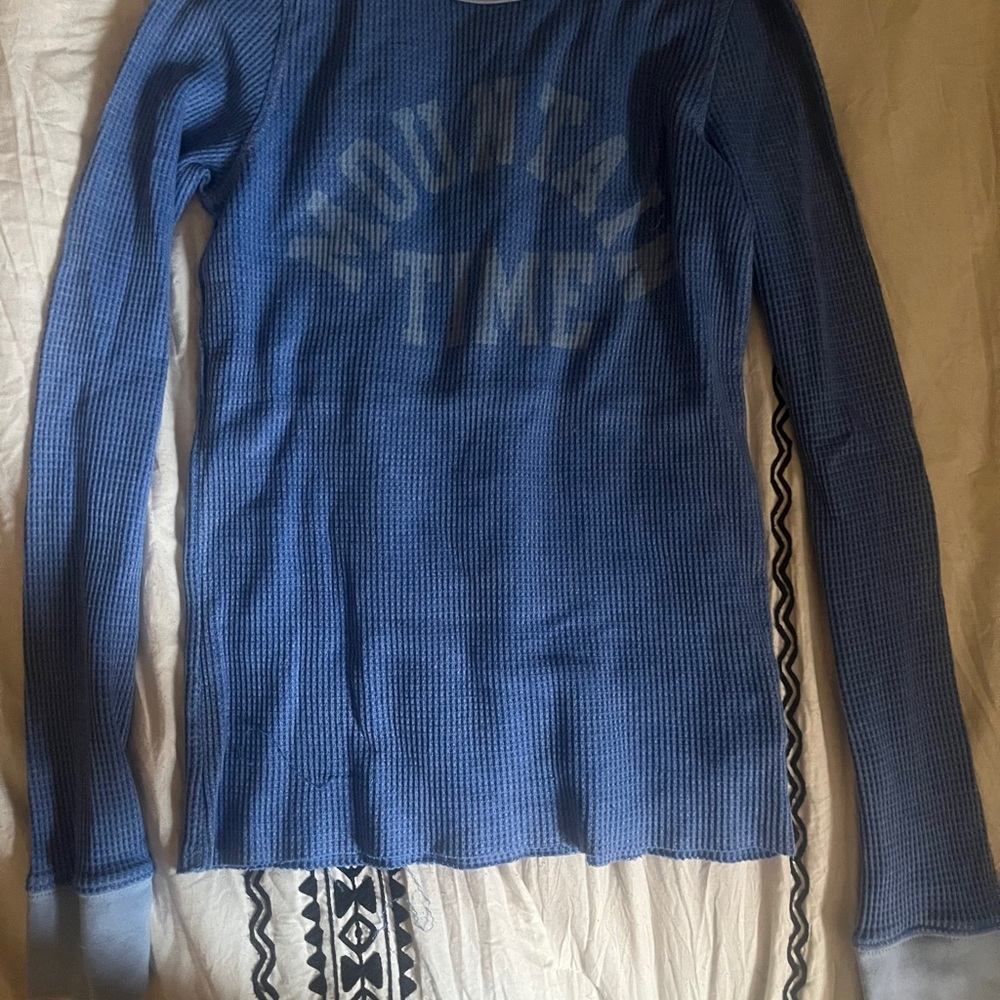 American Eagle Outfitters 🦅 Blue Long Sleeve Thermal Top size S